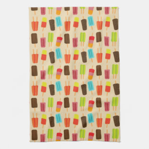 Paño De Cocina Patrón retro de pipetas divertidas y coloridas