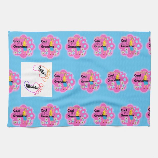 Paño De Cocina Patrón retro del lugar de la abuela (Horizontal)