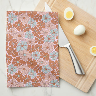 Paño De Cocina Patrón retro floral sin soldadura