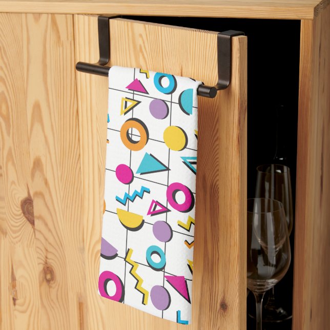 Paño De Cocina Patrón retro geométrico de los años 80 (Pliegue de tercios)