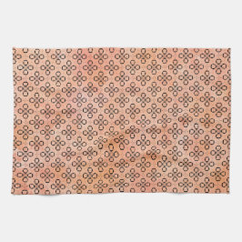 Paño De Cocina Patrón retro rosa, Naranja y negro