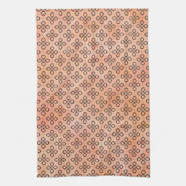 Paño De Cocina Patrón retro rosa, Naranja y negro