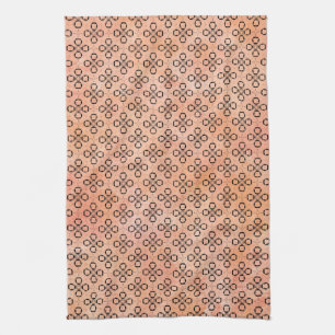 Paño De Cocina Patrón retro rosa, Naranja y negro