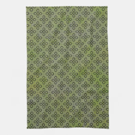 Paño De Cocina Patrón retro verde y negro