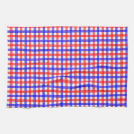 Paño De Cocina Patrón rojo azul de Gingham