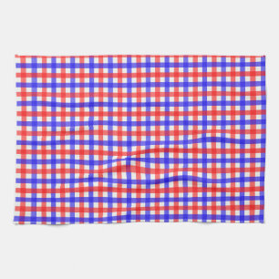 Paño De Cocina Patrón rojo azul de Gingham