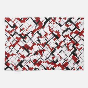 Paño De Cocina Patrón rojo blanco negro de camo digital