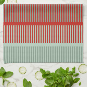 Paño De Cocina Patrón rojo y verde rayado