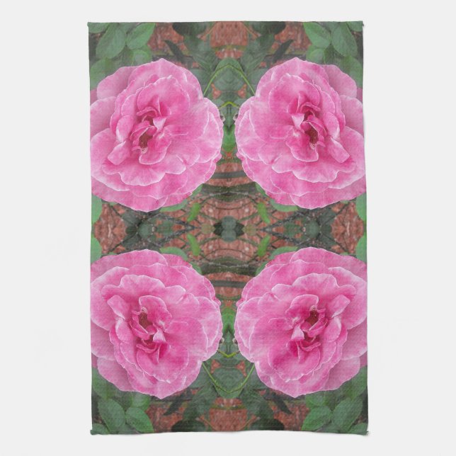 Paño De Cocina Patrón rosa (Vertical)