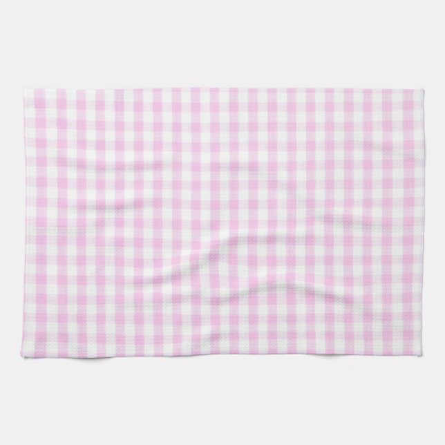 Paño De Cocina Patrón rosa de Gingham (Horizontal)