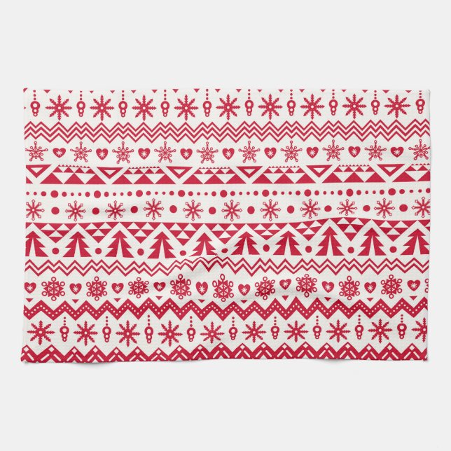 Paño De Cocina Patrón sin fisuras de los Navidades festivos. (Horizontal)