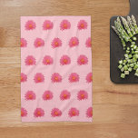 Paño De Cocina Patrón sin foco de flor rosada de la antena en<br><div class="desc">Patrón inmaculado de flor rosa de Aptenia en toalla de cocina. Toalla de cocina de diseño floral para los amantes de las flores o de la naturaleza.</div>
