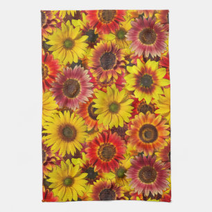 Paño De Cocina Patrón sin foco de los girasoles