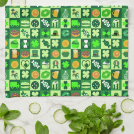Paño De Cocina Patrón sin problemas de iconos del Día de San Patr