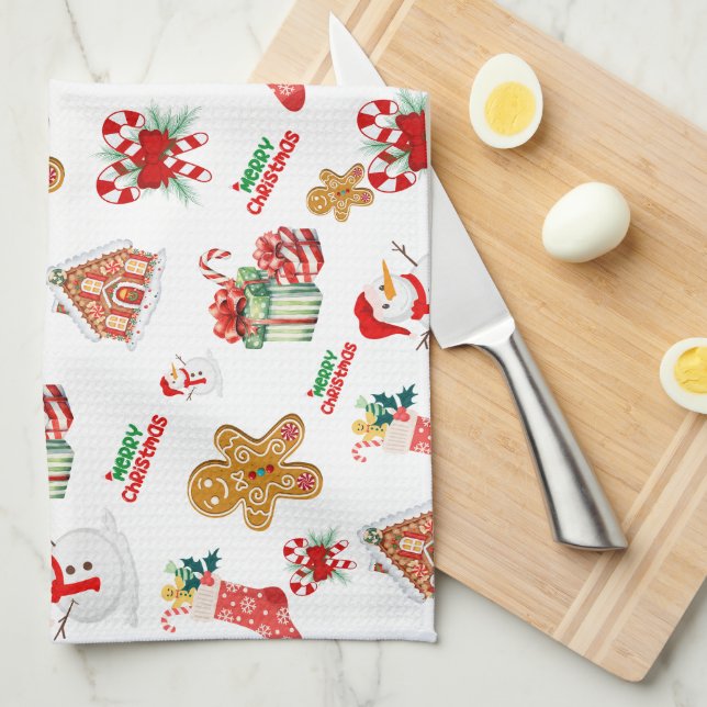Paño De Cocina Patrón sin soldadura de los navidades (Doblado Cuarto)