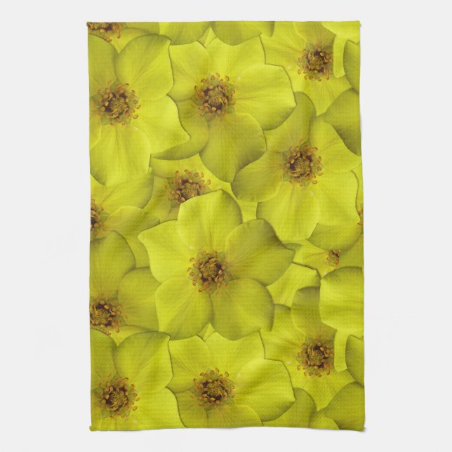 Paño De Cocina Patrón sin soldadura de Shrubby Cinquefoil (Vertical)