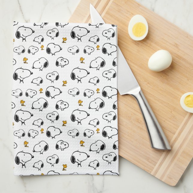 Paño De Cocina Patrón Snoopy & Woodstock (Doblado Cuarto)