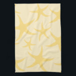 Paño De Cocina Patrón Starfish Amarillo.<br><div class="desc">Este diseño de estrella de mar está decorado en tonos cálidos de amarillo y amarillo claro. Este patrón tiene un tema de verano en la playa.</div>