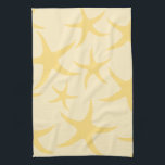 Paño De Cocina Patrón Starfish Amarillo.<br><div class="desc">Este diseño de estrella de mar está decorado en tonos cálidos de amarillo y amarillo claro. Este patrón tiene un tema de verano en la playa.</div>