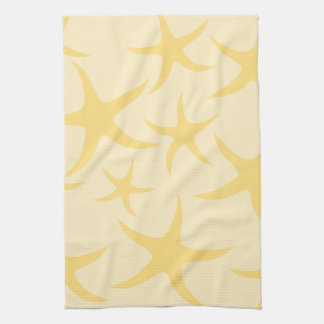 Paño De Cocina Patrón Starfish Amarillo.