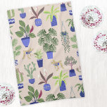 Paño De Cocina Patrón Suculento de Cactus para Hogares<br><div class="desc">Plantas de casa,  suculentos y cactus en macetas de lujo. Perfecto para tu jardinero interior favorito.</div>
