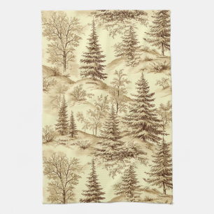 Paño De Cocina Patrón Toile de Jouy de Bosque Invernal (2)