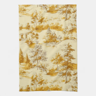 Paño De Cocina Patrón Toile de Jouy de Bosque Invernal (3)