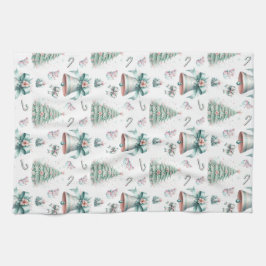 Paño De Cocina Patrón transparente para Navidades pasteles y mint