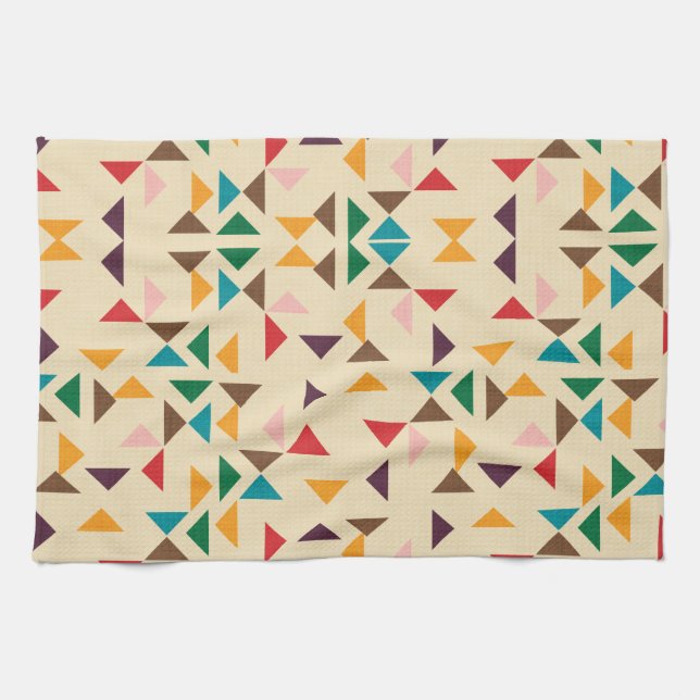 Paño De Cocina Patrón triangular de Kilim beige (Horizontal)