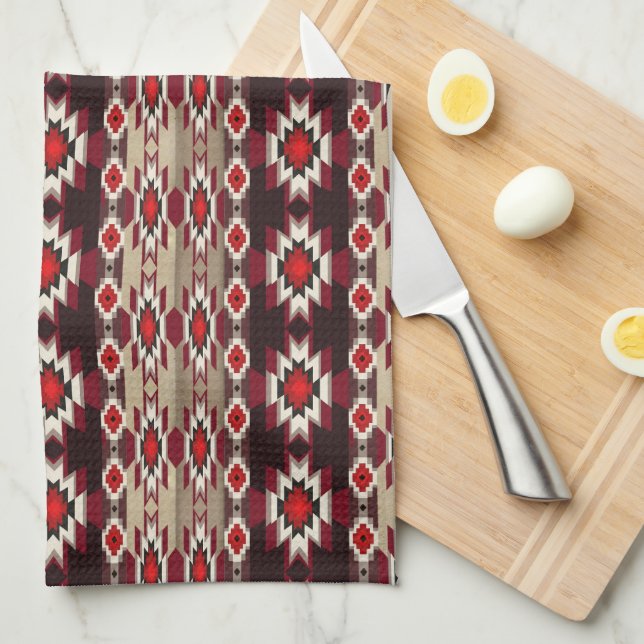 Paño De Cocina Patrón tribal étnico del suroeste. (Doblado Cuarto)