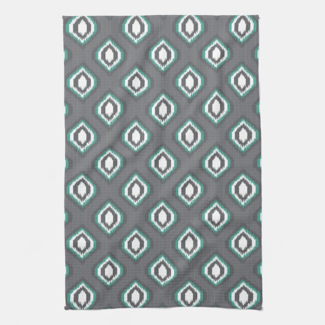 Paño De Cocina Patrón tribal geométrico retro ikat (Vertical)