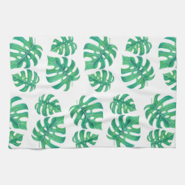 Paño De Cocina Patrón tropical con hojas de monstera