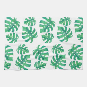 Paño De Cocina Patrón tropical con hojas de monstera