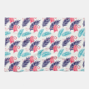 Paño De Cocina Patrón Tropical de Flamencos