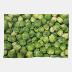 Paño De Cocina Patrón vegetal verde de Bruselas