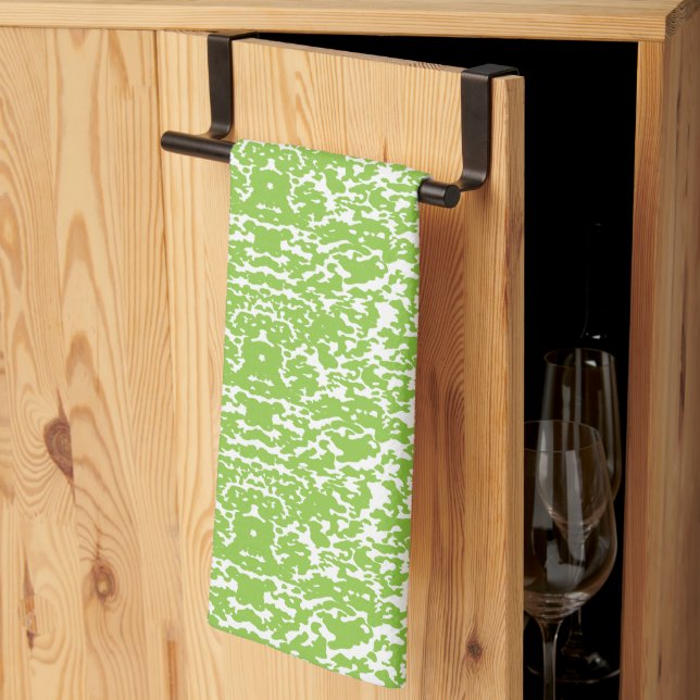 Paño De Cocina Patrón verde lima grunge - Decoración abstracta de (Pliegue de tercios)