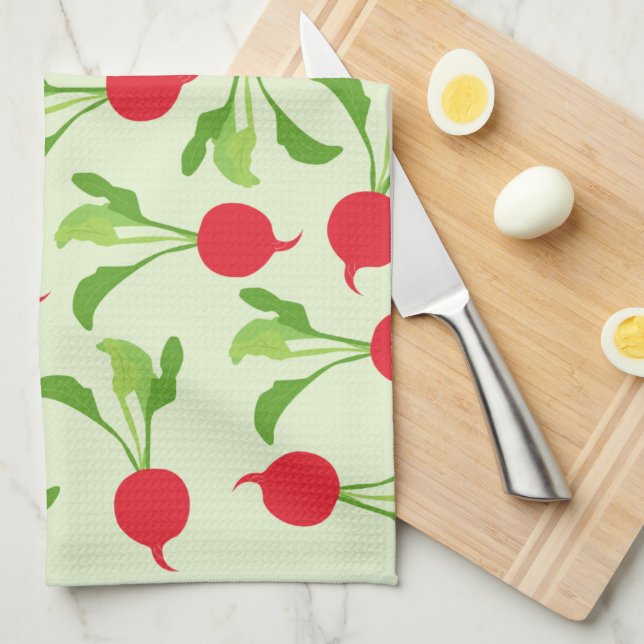 Paño De Cocina Patrón verde rojo radical (Doblado Cuarto)