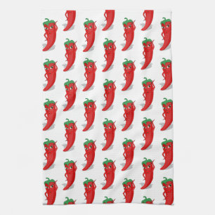 Paño De Cocina Patrón vertical de diva de pepino rojo