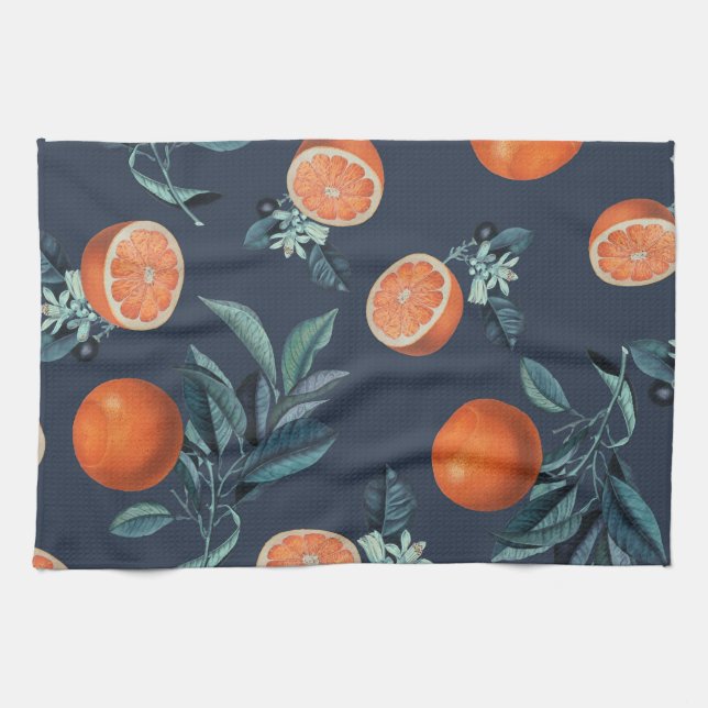 Paño De Cocina Patrón VI de limón y hoja (Horizontal)