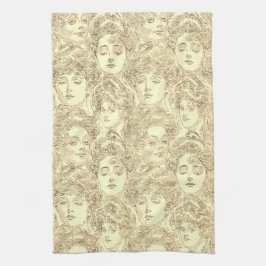 Paño De Cocina Patrón victoriano de la marca de oro de los chicas