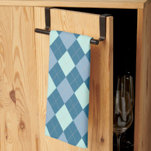 Paño De Cocina Patrón Vintage Argyle Azul