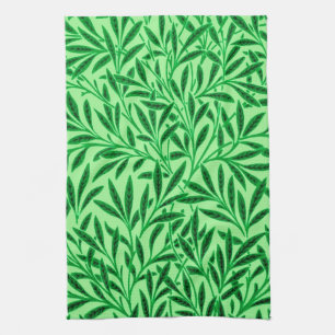 Paño De Cocina Patrón William Morris Willow, verde de jade ligero