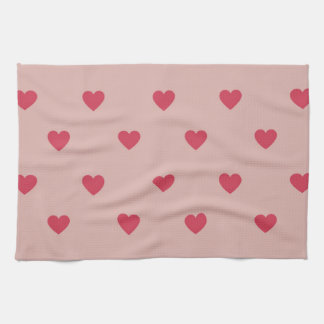 Paño De Cocina Patrón Y2K De Corazón Retro Rosa Con Fondo Rosa