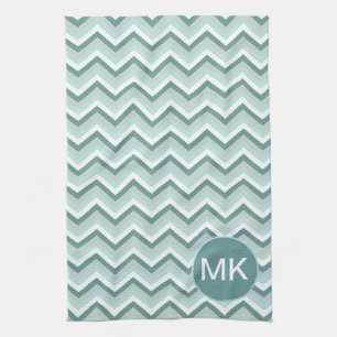 Paño De Cocina Patrón ZigZag de Chevron en verde menta - Personal