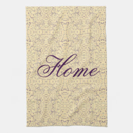 Paño De Cocina Patroneado con crema y púrpura