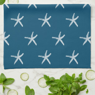 Paño De Cocina Patrones de estepas blancas de Personalizado azul