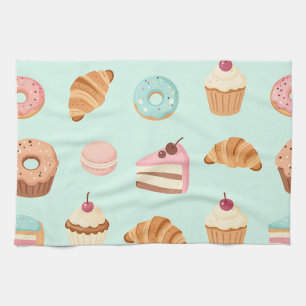 Paño De Cocina Patrones de Pastelería Francesa Dulces