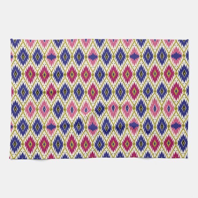 Paño De Cocina Patrones geométricos: Ilustra textil tradicional (Horizontal)