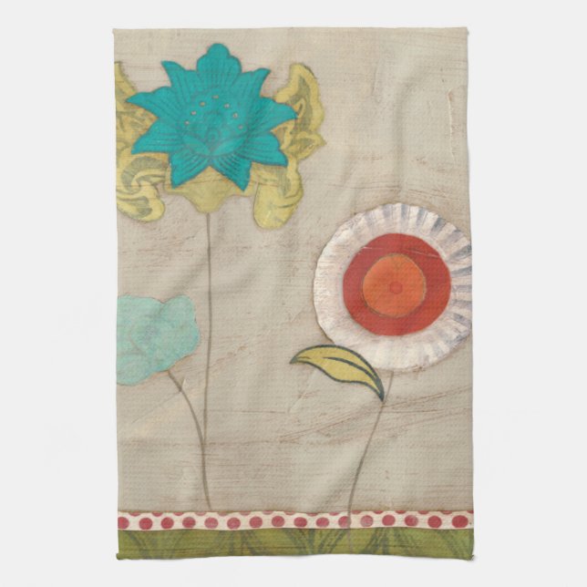 Paño De Cocina Patrones Petales I (Vertical)