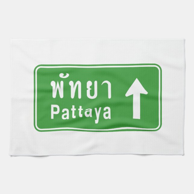 Paño De Cocina Pattaya Antes ⚠ ⚠ De Tráfico De La Autopista Taila (Horizontal)